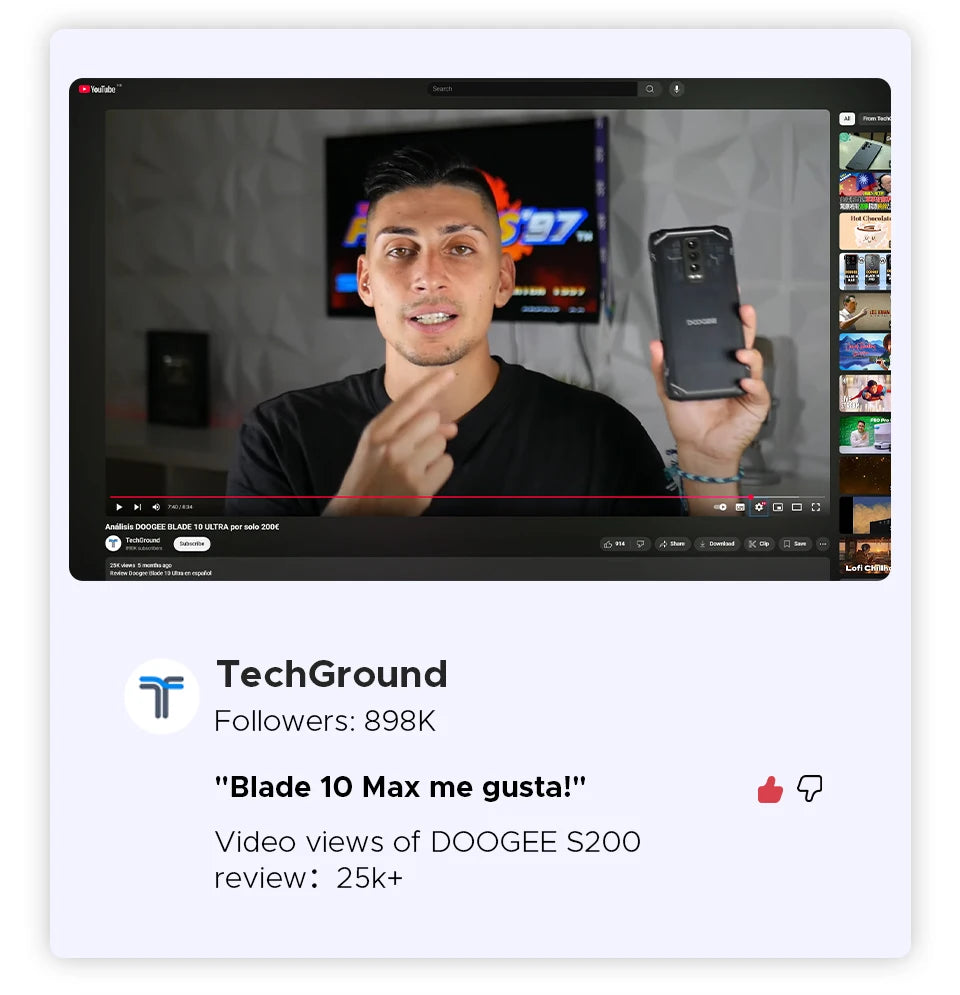 DOOGEE Blade20 Robustes Gemini AI Smartphone - 10300mAh 6,6 Zoll 18W