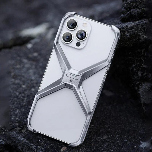 Phone case for iphone metal x type removable heat dissipation  cover