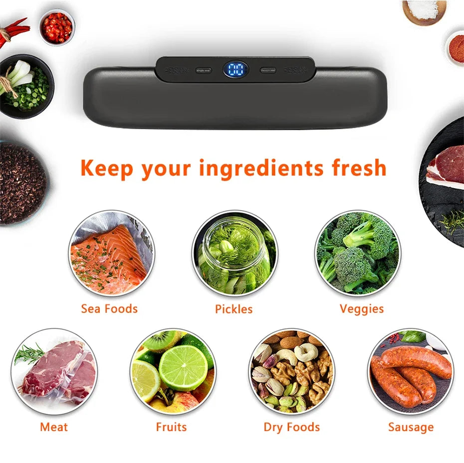 Portable Vacuum Sealer Package Machine Food Vacuum Sealer With Free 10pcs Vacuum bags Household Vacuum Food Sealing preservation