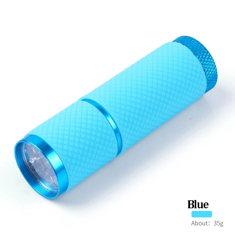 Mini 9 LED Flashlight Nail Dryer UV Light Lamp For Gel Polish Manicure Nail Art Tools Hand Held Fast Drying Machine Portable