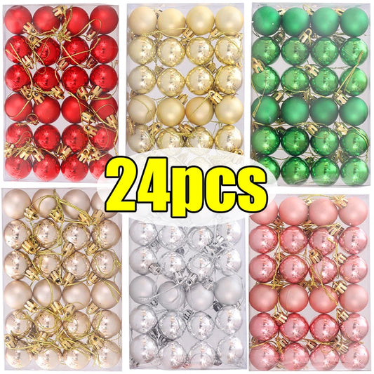 FestKugel Mini Elektroplattierte Weihnachtskugeln - 24Stk, Kunststoff, Ø2cm