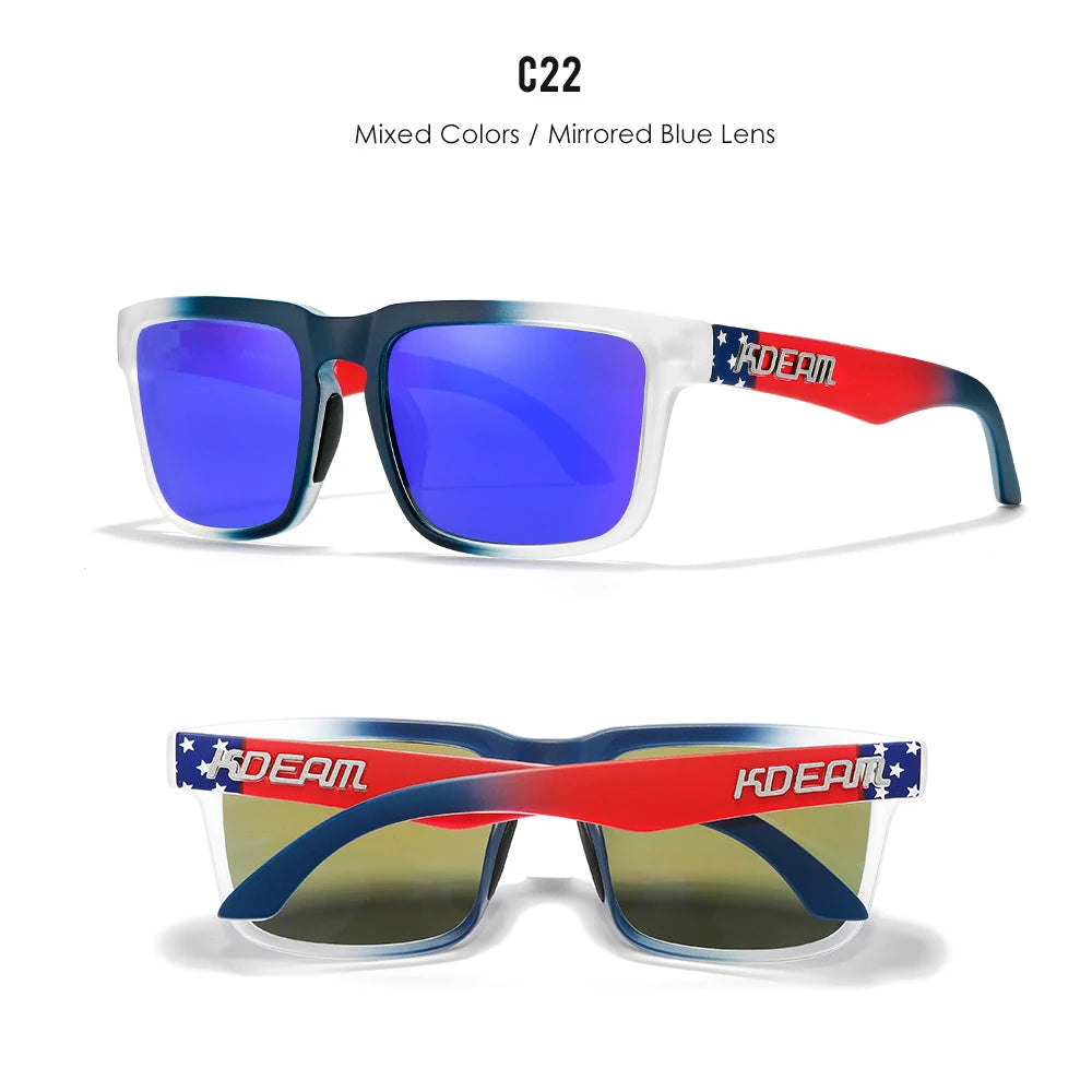 KDEAM Herren Polarisierte Sonnenbrille Quadratisch Casual Outdoor Sonnen Brille Frauen Unisex Sonnenbrille für Paare mit Neuer Verpackung