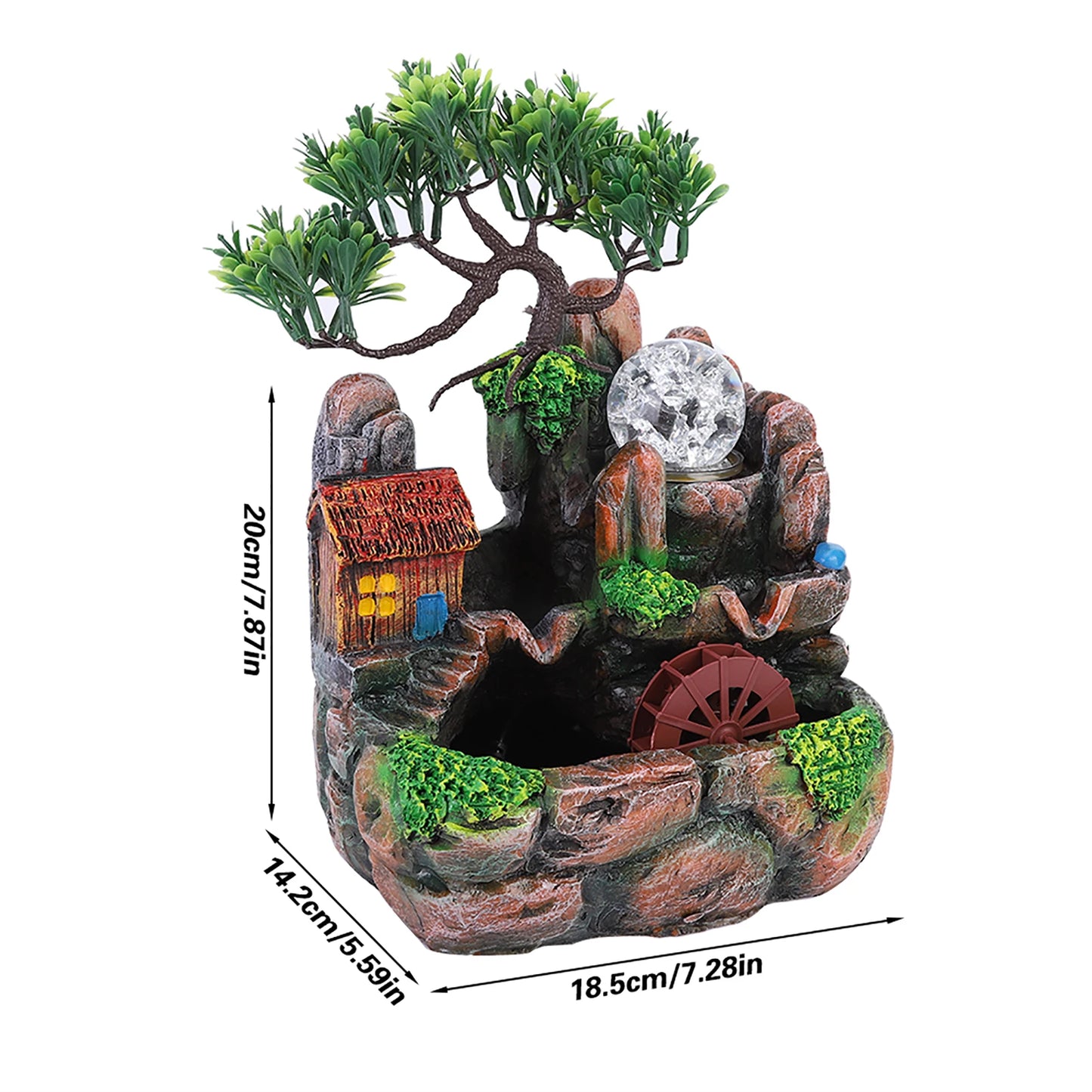 Desktop Fountain Simulation Resin Desktop Fountain Rockery Decor Atomizing Home Ornament Decoration Home Ornament Table Ornament