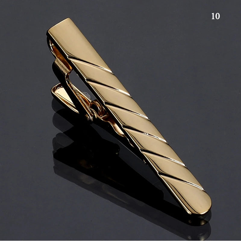 Men Jewelry Pin Clasp Necktie Clip Fashion New Hot-selling Metal Gold Tie Clip Business Formal Wear Groom Wedding Decoration