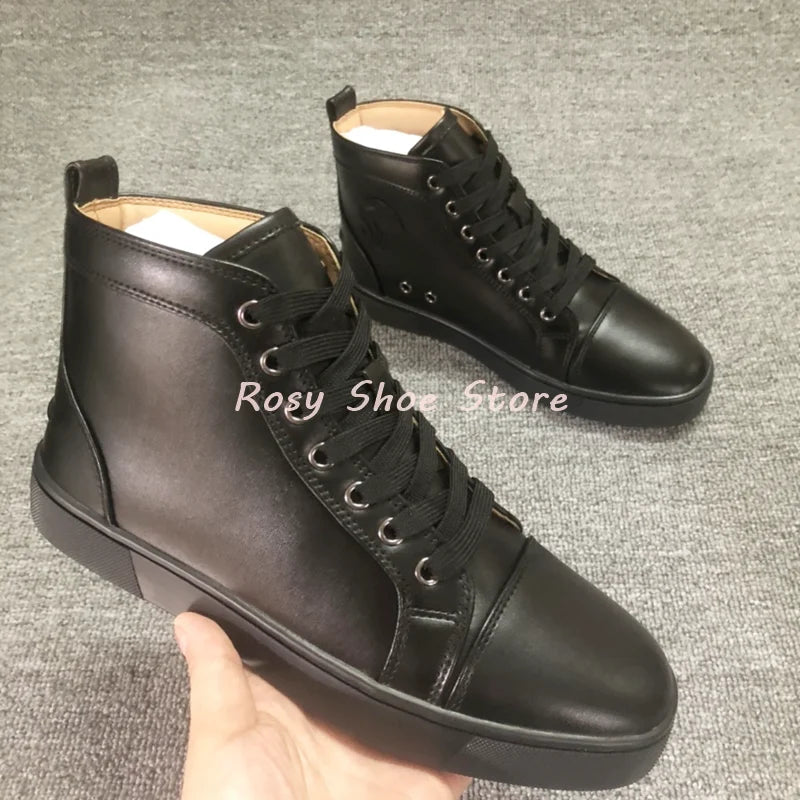 Unisex Schwarze Trainingsschuhe - Vielseitige Runde Zehen Schnür-Sneaker - Flache Komfortable Schuhe Frühling Herbst
