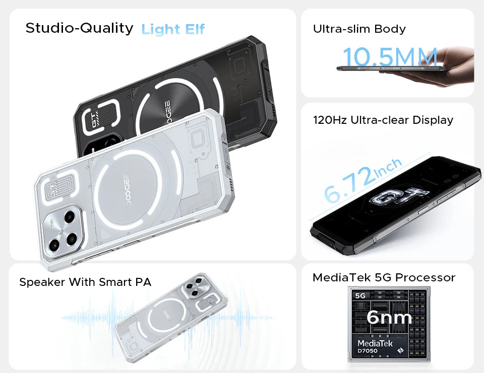 DOOGEE Blade GT Robustes 5G - 5500 mAh 18W 6.72 Zoll