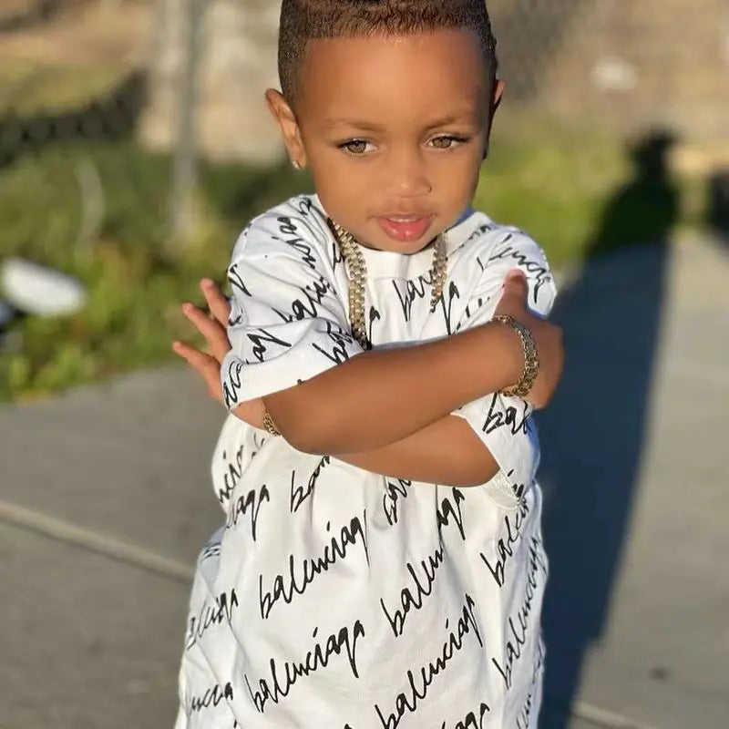 cutyome 1-6Years Baby Boy Clothes Summer Short Sleeve T-shirt Shorts Pants 2pcs/sets Toddler Kids Boys Casual Clothing Suits Loose 2023, Kleiner Junge im weißen Set