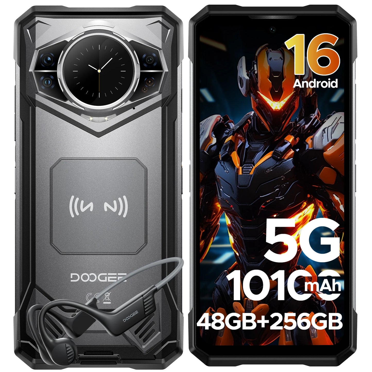 DOOGEE S200 Robustes 5G Smartphone - 10100 mAh, 33W, 6,72 Zoll
