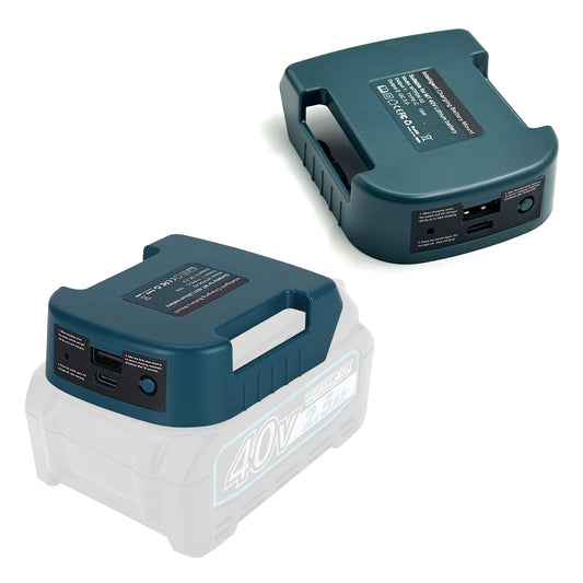 Fast Charger Rack for Makita 40V Lithium Battery Portable Adapter with 5V USB Port and 18W Type-C Port Fast Charging