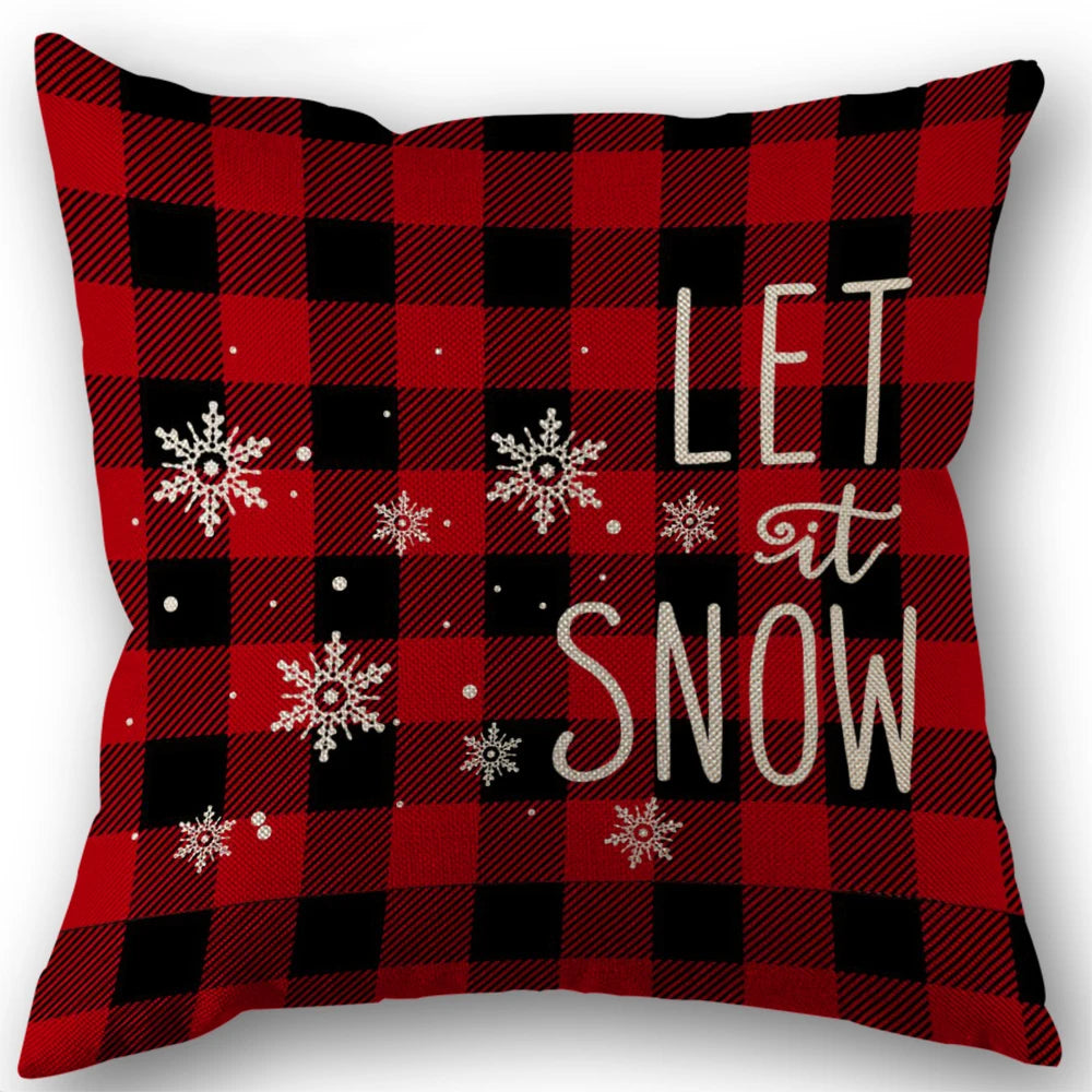 Red Stripe Merry Christmas Pillowcases Sofa Cushion Cover Linen Pillowslip House Indoor Home Decoration Throw Pillow Cover