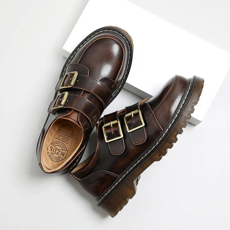 Frauen Flache Casual Loafers Schuhe 2025 - Damen Flach Fashion Vintage Britisch Leder - Oxford Loafers Fashion Designer Leder Slip On Schuhe