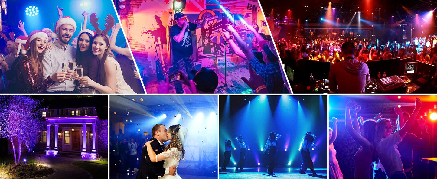 U'King 4PCS 80W Par Light 4in1 RGBW 14 LED Stage Effect Light DMX512 Remote Control Flat Light for KTV DJ Disco Bar Stage Light
