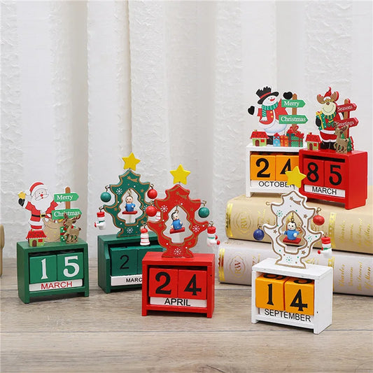 CN Adventskalender Holz Countdown - Kapazität 24 Tage, Größe 15x20 cm