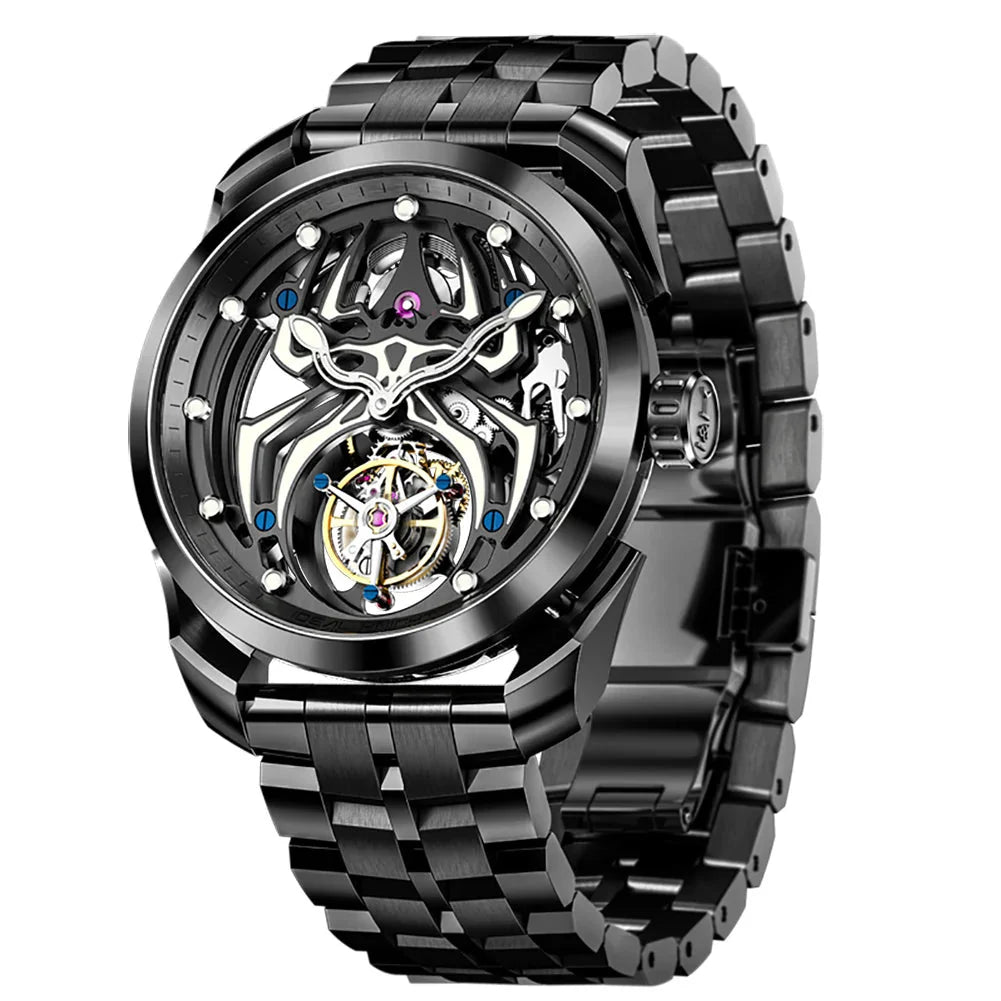 IDEAL KNIGHT automatic tourbillon skeleton flywheel luxury mechanical watch