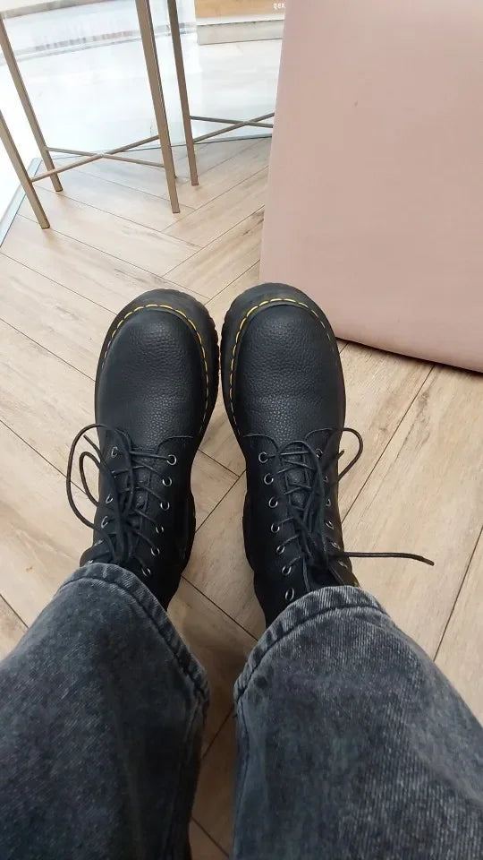 Ghete cu platformă din piele naturală CN Guangdong - Înălțimea tocului 3-5 cm, Platformă 2 cm, Mărimea EU 36-41