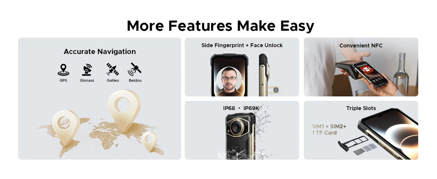 DOOGEE Fire 7 Ultra 5G Robustes Smartphone - 13000 mAh, 33 W, 6,6 Zoll