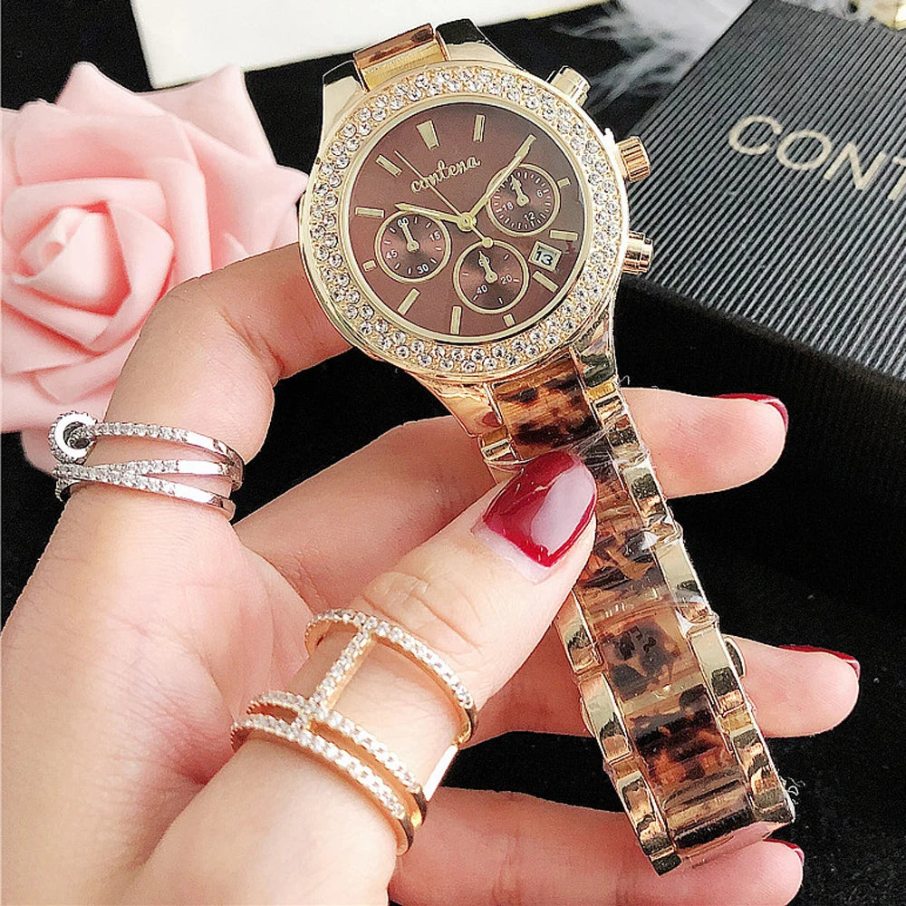 Luxus-Uhren 2025: Top Brand Fashion Rhinestone - Elegant Rose Gold Ladies Bracelet Quartz Collection