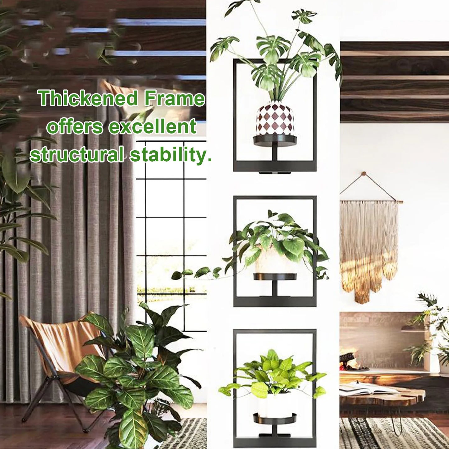 GreenFrame Bilderrahmen-Wandpflanzenhalter Kunststoff Montage InnenAußen