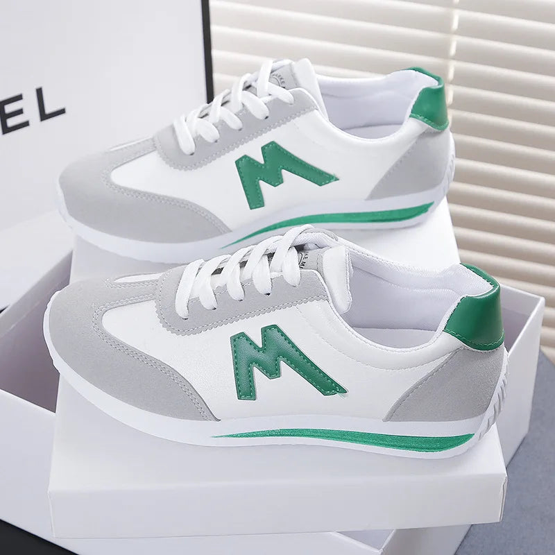 Zapatos Mujer  2024 Women's Round Head Sports Shoes Breathable Cross Lace-up Casual Sports Small White Shoes Tennis Sneakers