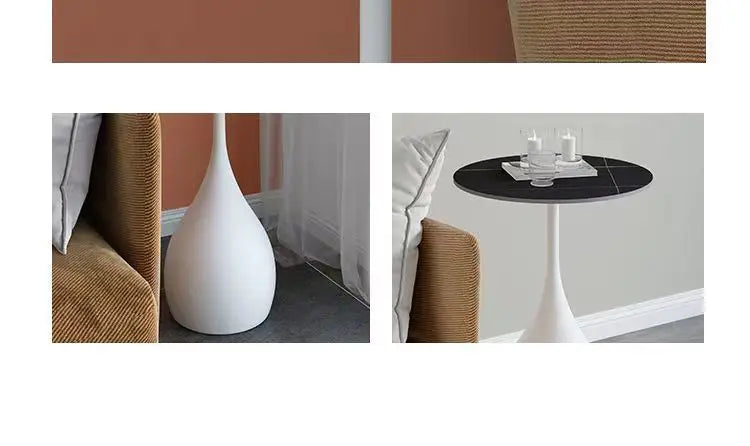 Simple Modern Tea Coffee Table Living Room Household Round Balcony Coffee Table Combination Creative Apartment Sofa Side Table