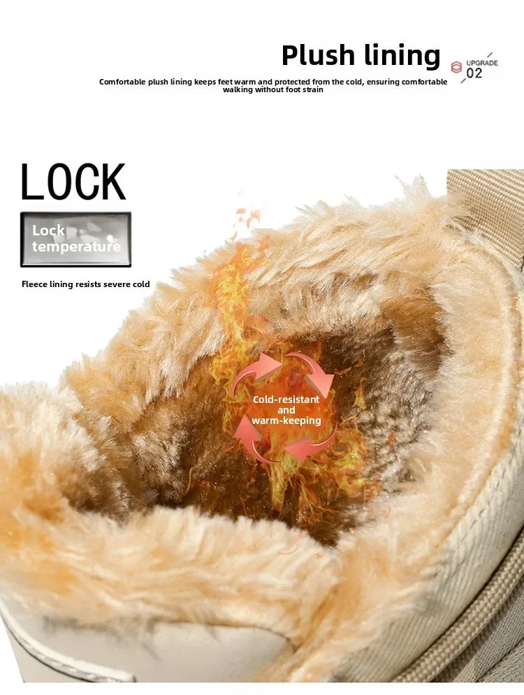Ghete de iarnă călduroase cu căptușeală din velur Choice B2-M2299 - Mărimea EU 39-44, Toc 1-3 cm, Antiderapante