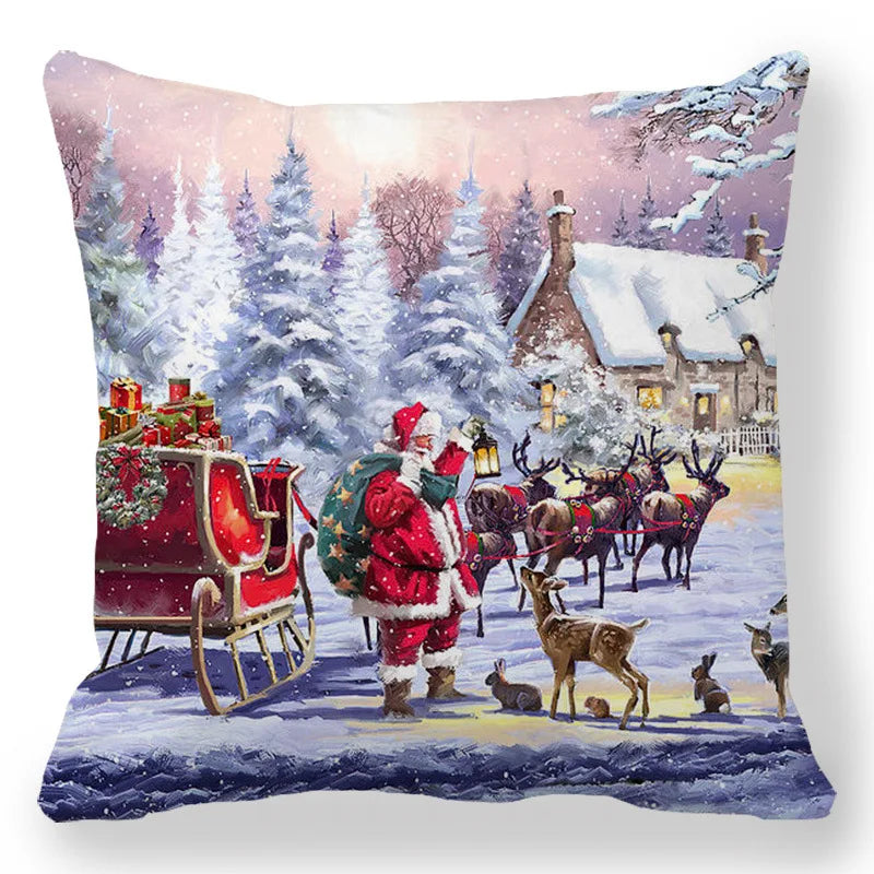 2025 New Year Christmas pillow case 30*50cm,40*40cm,45x45cm, cushion cover home Christmas decoration pillow case