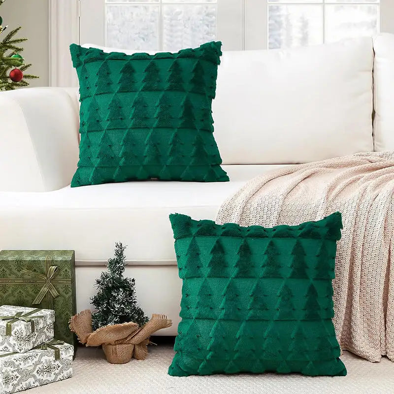 Christmas Romantic Throw Pillow Cover Plushh Stamping Waist Cushion Cover Decor Home Decorative Pillowcas