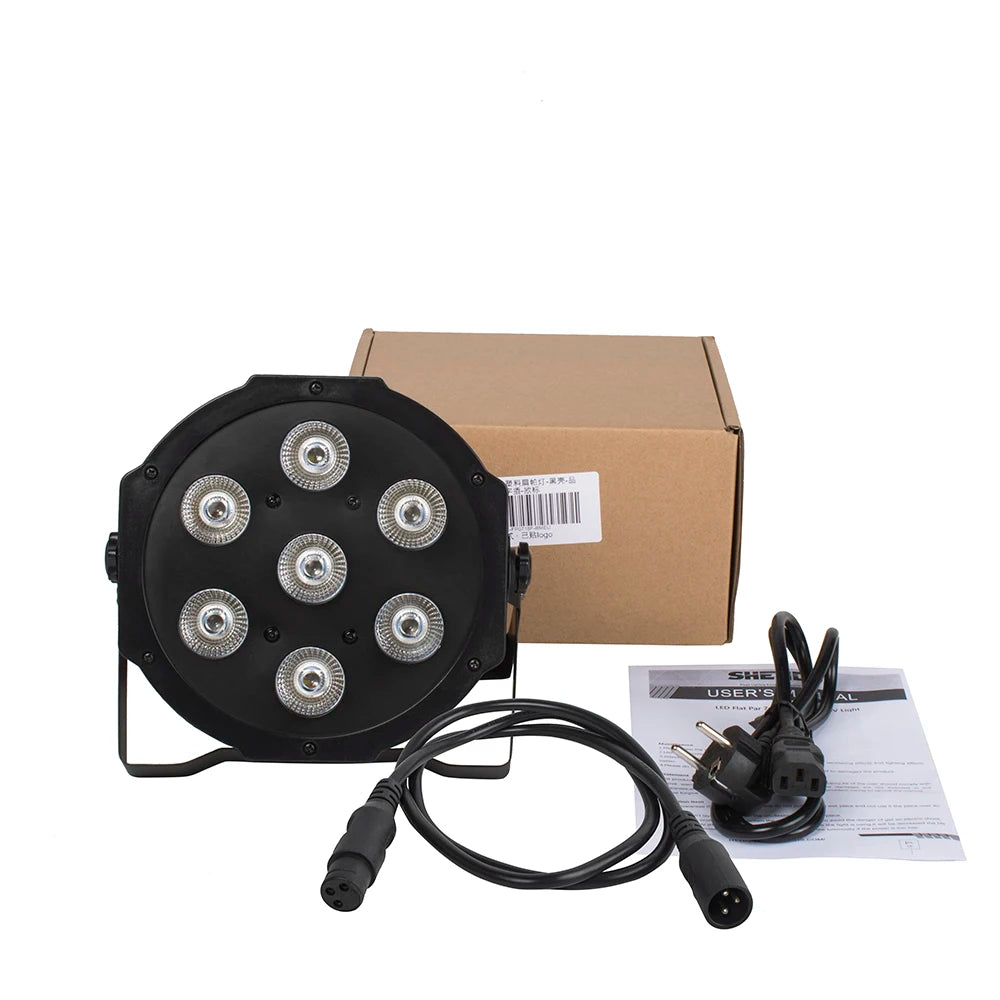 SHEHDS 1pcs LED Par 7X18W RGBWA+UV/7X12W RGBW Beleuchtung für DJ Disco Theater Hochzeit Weihnachten Lichter Konzert