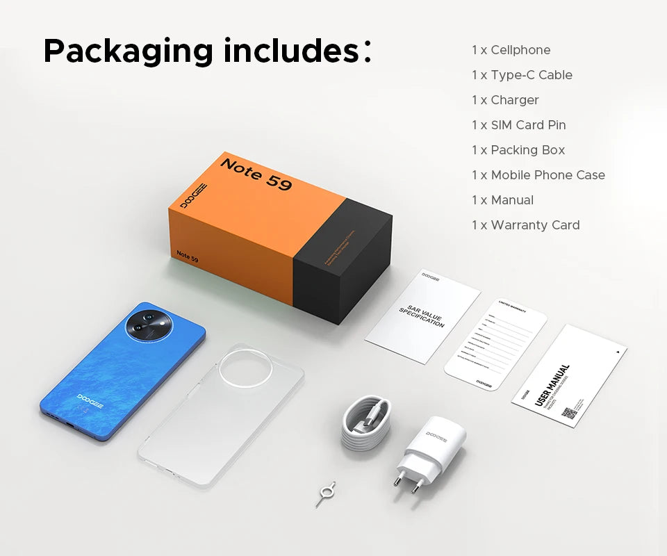 DOOGEE Note 59 5G - 6250 mAh Akku, Unisoc T820, 6,75 Zoll Display