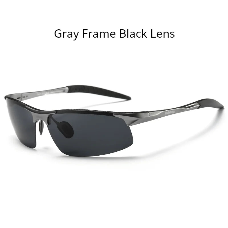 AORON Fahr-Polarisierte Sonnenbrille Herren Aluminium Magnesium Rahmen Sport Sonnenbrille Fahrer Retro Brille UV400 Anti-Blend