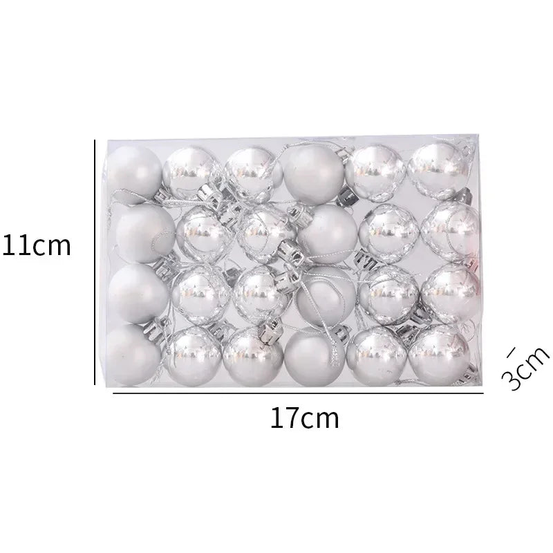 Choice Mini Weihnachtskugeln Set - Inhalt 24 Stück, Ø3 cm, Kunststoff