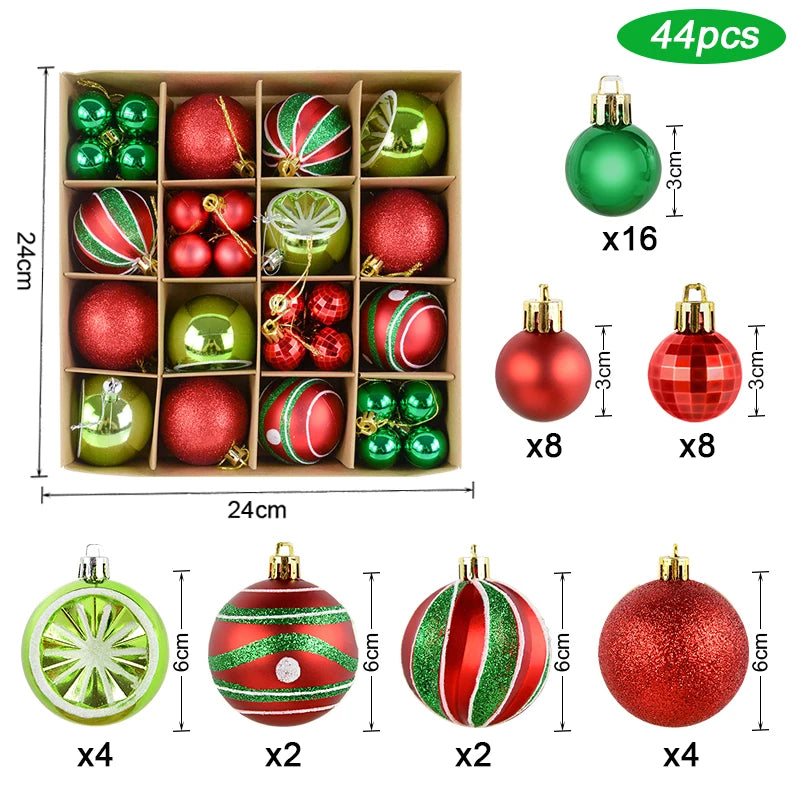 ZQNYCY Christbaumkugeln-Set Großes Ornament - Durchmesser 6 cm Bunt
