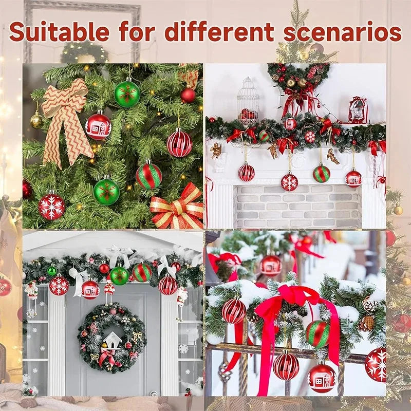 Choice GQ498 Weihnachtskugel Set - 36 Stk, Durchmesser 3-6 cm