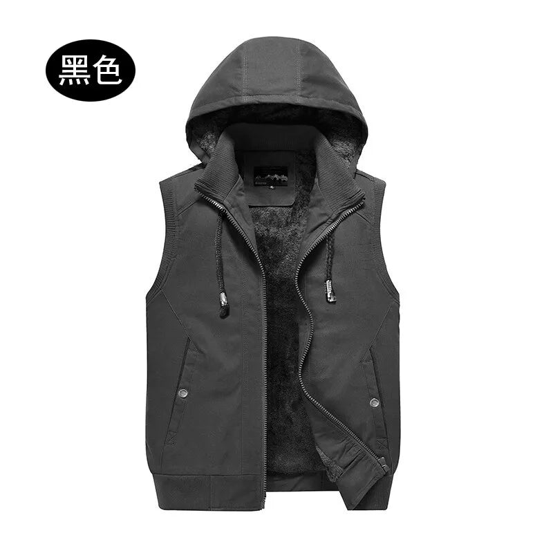 FEEDONCECN Windbreaker Kapuzenweste - Größe M, Fleece, Reißverschluss