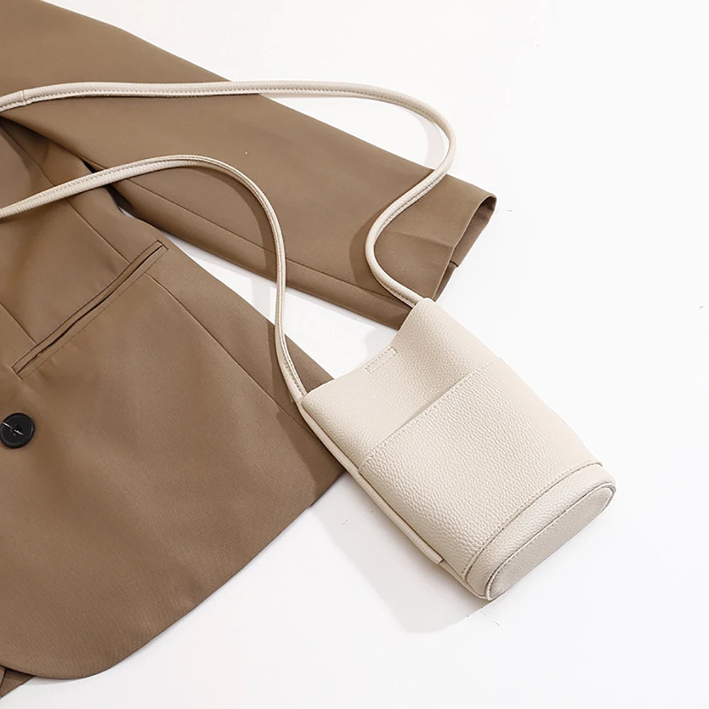 Modische Handy Tasche Frauen 2025 - Crossbody Kleine PU Leder Tasche - Neue Fashion Vielseitig Minimalist Unisex Shopping Phone Tasche