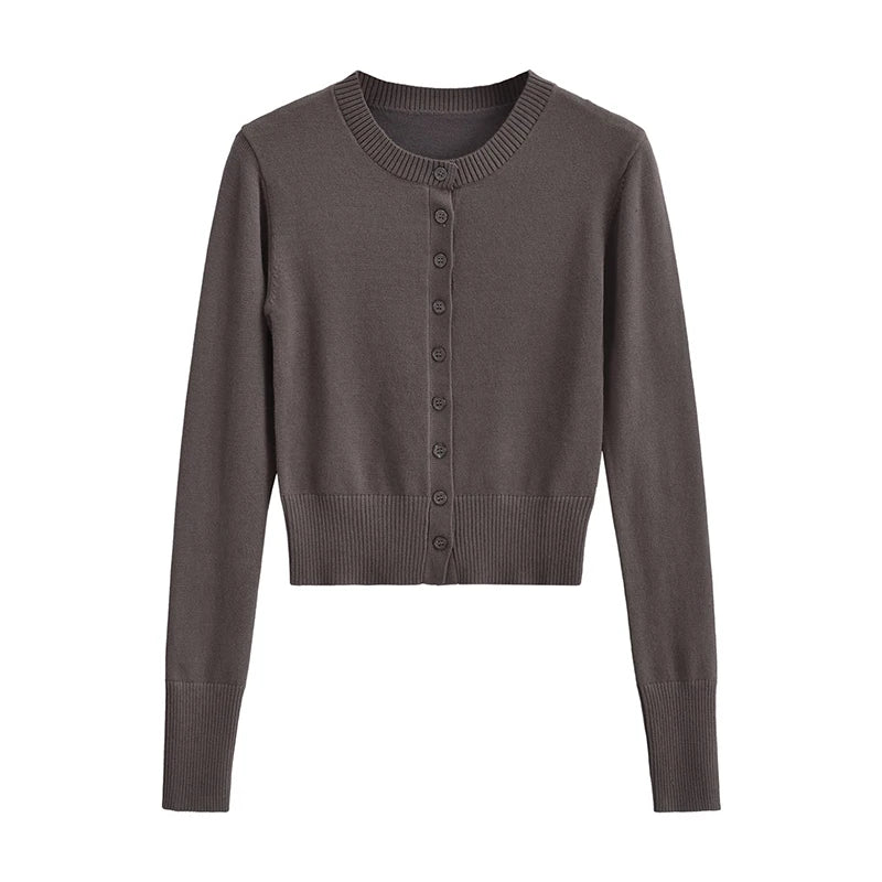 BRUSCRESTCN Korean Crop Cardigan - Größe M Schwarz