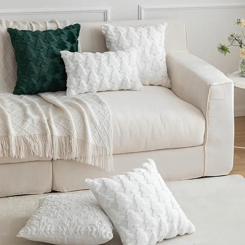 Christmas Romantic Throw Pillow Cover Plushh Stamping Waist Cushion Cover Decor Home Decorative Pillowcas