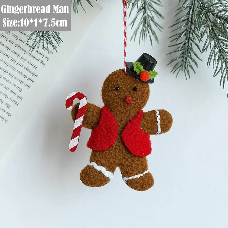 Weihnachtsdekoration, Weihnachtsbaum, Plüsch-Anhänger, Weihnachtsmann, kleine Glocke, Elch, Schneeflocke, Schleife, Stern, Glückstüte, Zuckerstangen-Anhänger