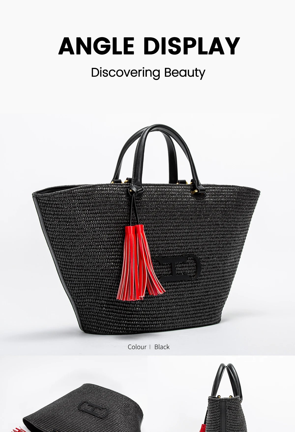 CHCH Women's Tote Bag 2024 New Vacation Beach Bag Beach Bag Handheld Shopping Bag