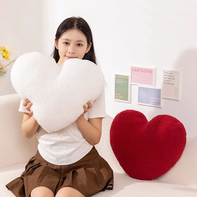 Red Love Heart Shape Throw Pillow Cushion Stuffed Plush Doll Kids Toy Lover Gift Sofa Car Home Decor Wedding Party Decoration