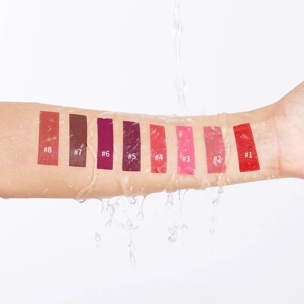 Lipgloss Cream Texture Lipstick Semi-Matte Long Lasting Do Not Fade 8 Colors Experience Richly-Pigmented Shades Peach Makeup