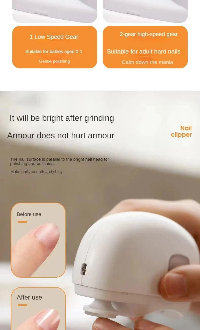 Electric Nail Clipper Grinding and Polishing 2 in 1 Multifunctional Portable Automatic Nail Grinder Electric Manicure Tool
