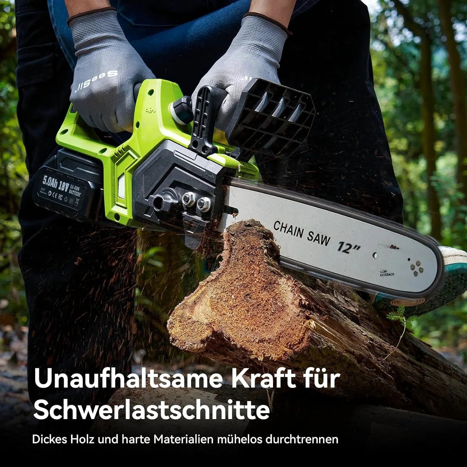 Supstable 12-Zoll Akku Säge Bürstenloser Motor - 2x5Ah, 1200W, 30cm by Golden Bridge Store