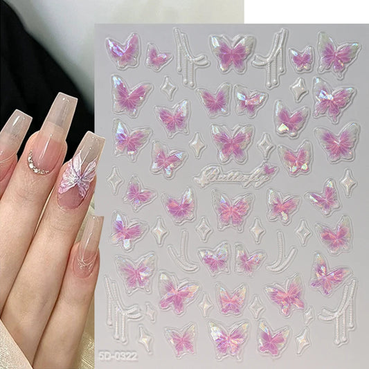HotPressChoice 5D Schmetterling Sticker - Aurora Glanz 3D