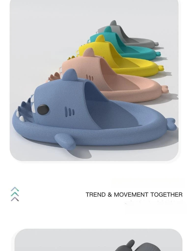 Frauen Cartoon Hai Hausschuhe Männer Innen Badezimmer Slides Sommer Paar Mode Flach Schuhe Sandalen Heim Weich EVA Strand Flip Flops