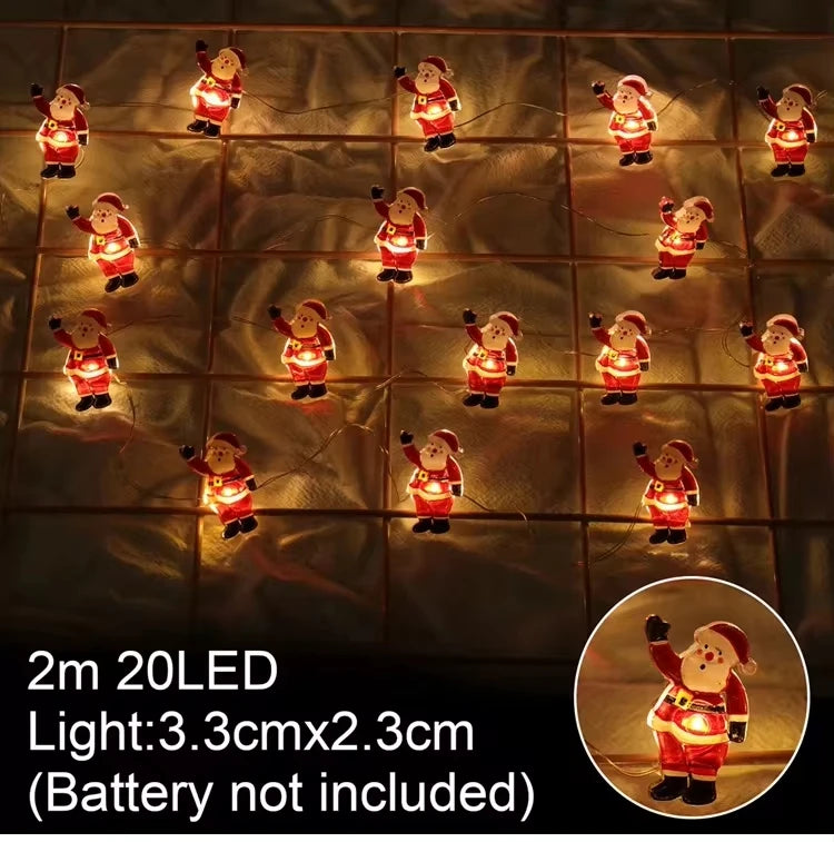 Wayfun Santa Claus LED Lichterkette - Länge 3 m, 20 LEDs, Batteriesbetrieb