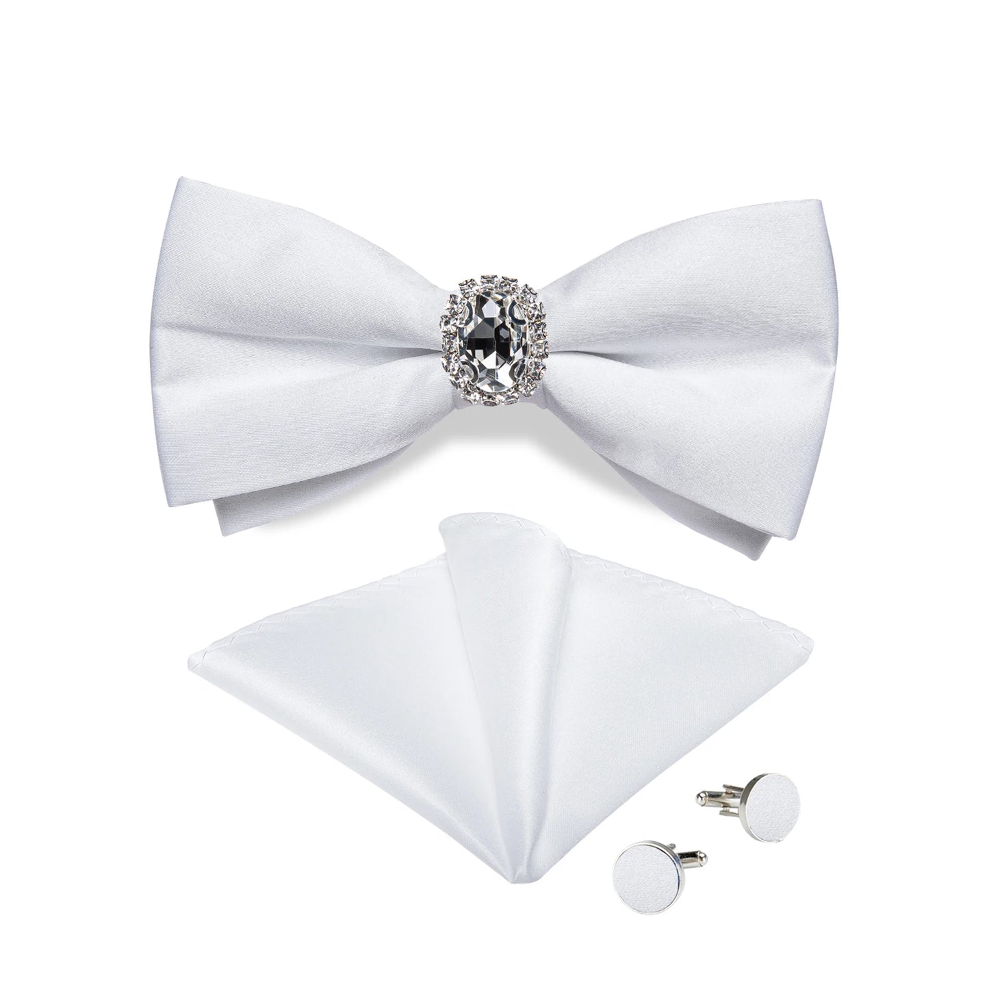Designer Men's Silk Bowties Pocket Square Cufflink Set for Man Wedding Pre-tied Bow Ties Fashion Butterfly Knot Business Bowties