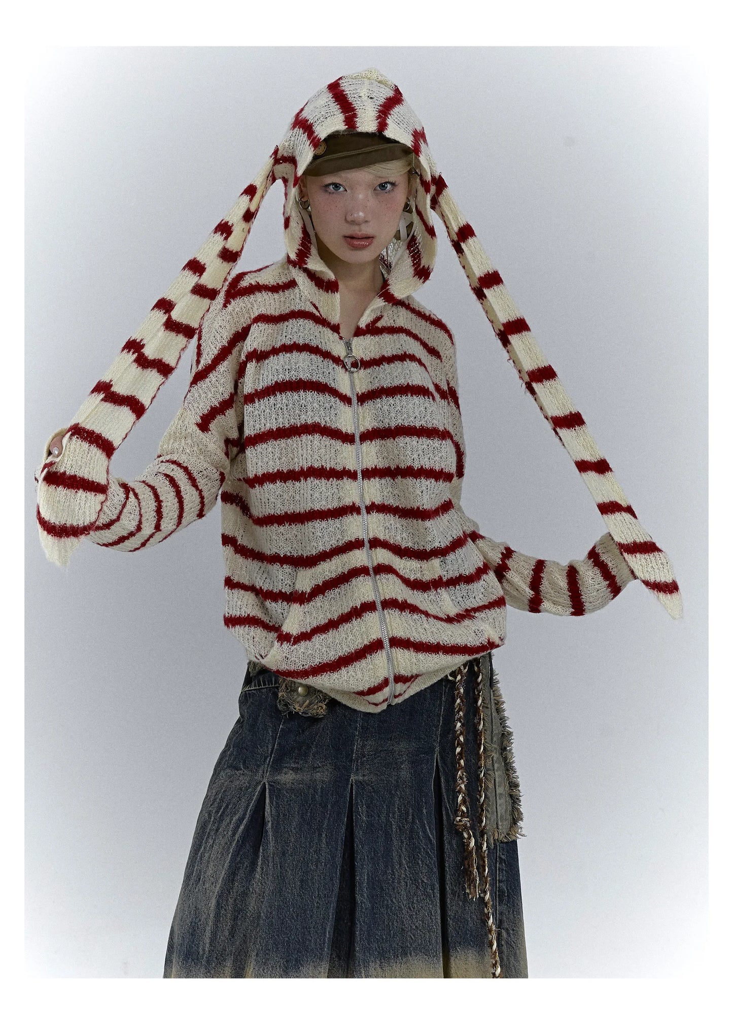 Karrcat Grunge Strickjacke Hollow Out - S/M, Vollarm