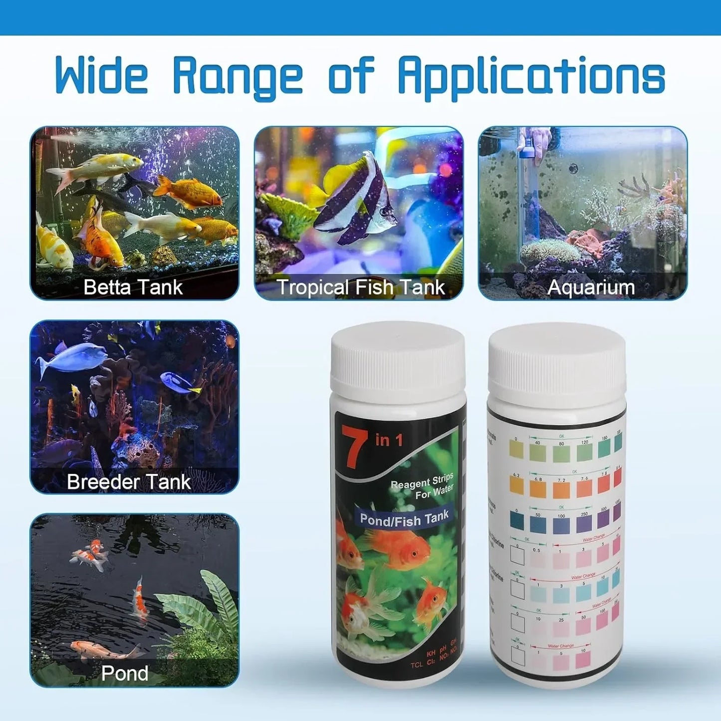 Benzi de testare pH pentru acvariu AquaTest Pro - 50 buc, 0-14