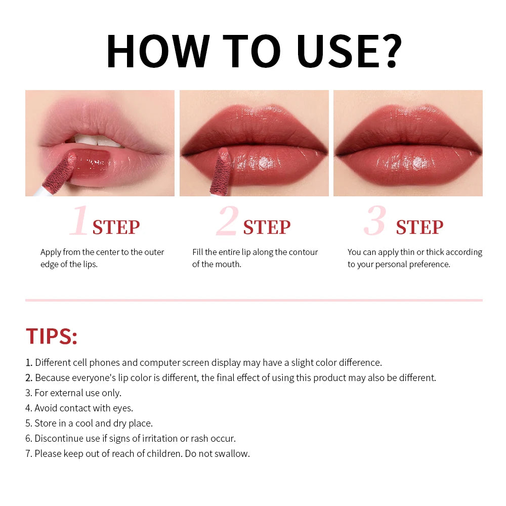Lipgloss Cream Texture Lipstick Semi-Matte Long Lasting Do Not Fade 8 Colors Experience Richly-Pigmented Shades Peach Makeup